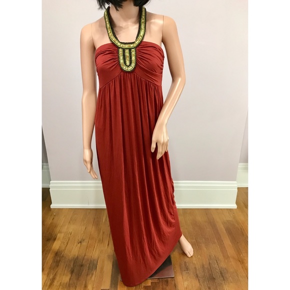 a.n.a Dresses & Skirts - NWT A.N.A. Beaded Halter Maxi Dress
